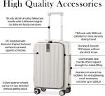 Hanke Carry On Luggage, Suitcase with Wheels & Front Opening, 20in Spinner Luggage Built in TSA Aluminum Frame PC Hardside Rolling Suitcases Travel Bag - Ivory white - Image 7